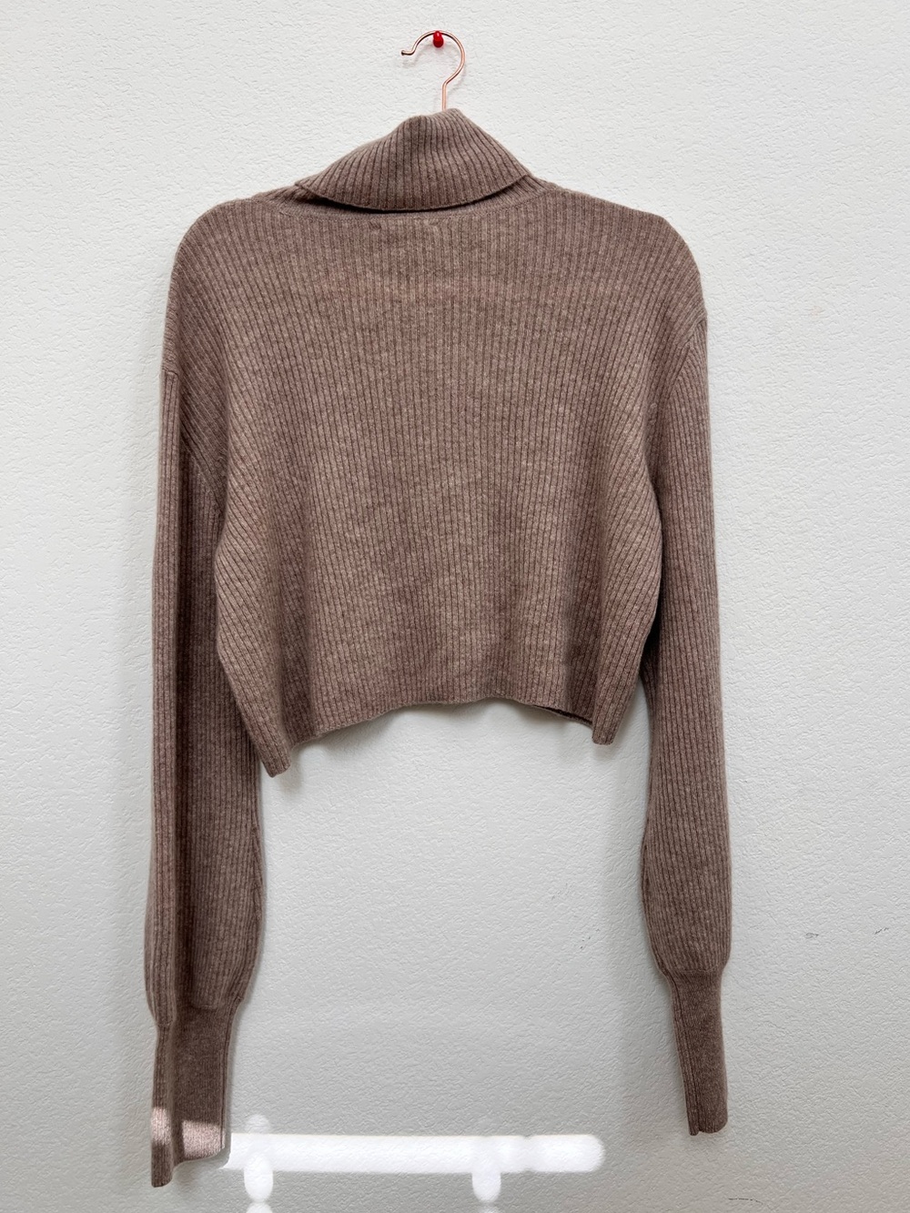 Reformation Brown Cashmere Cropped Turtleneck Sweater Women's Medium - Picture 2 of 8